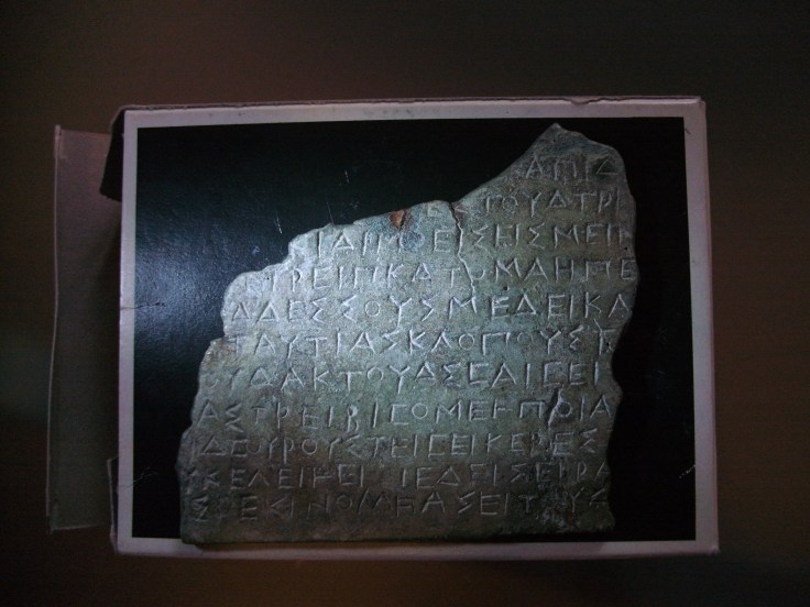 A fragment of an Oscan law code, c. 300 BC